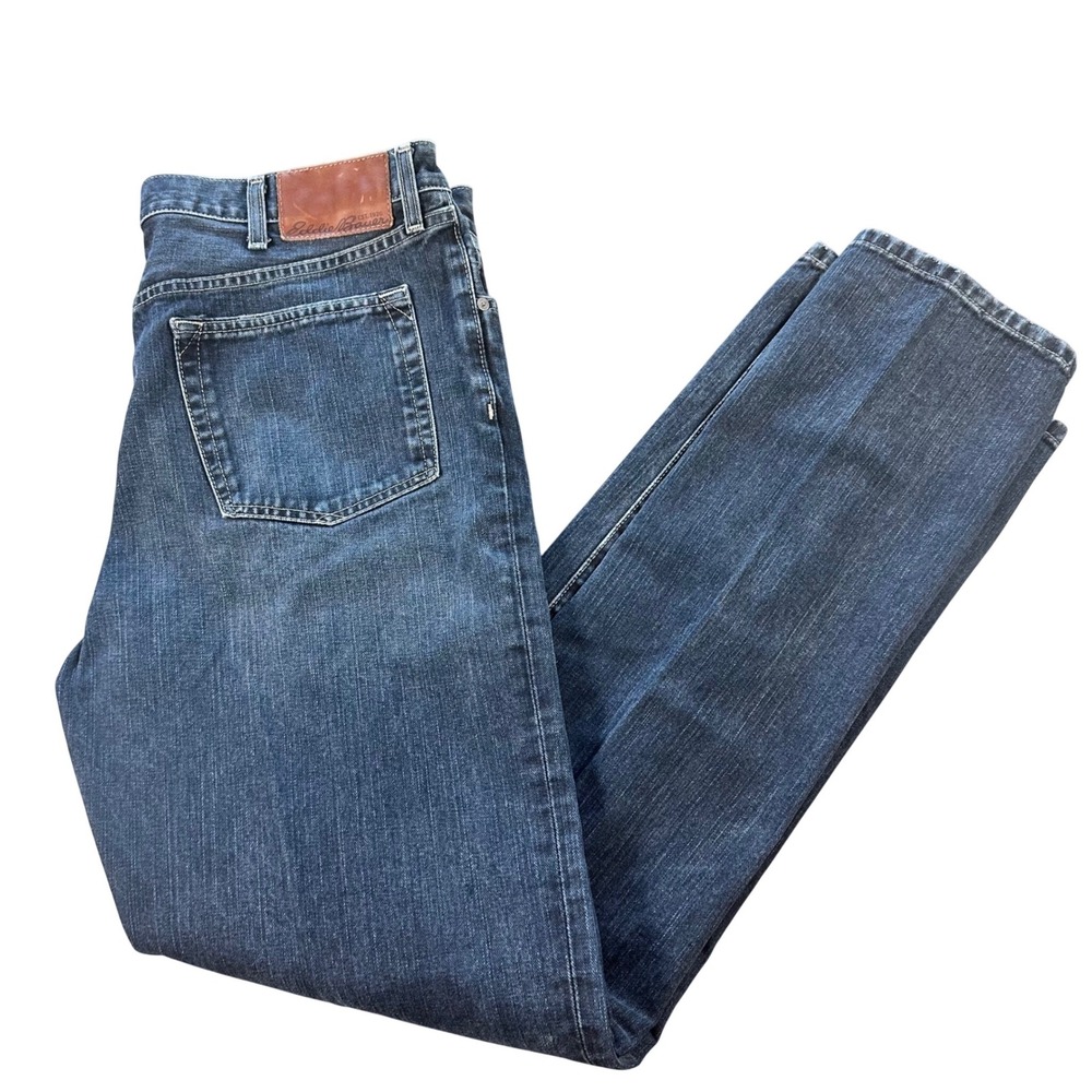 Eddie Bauer Jeans Mens T38x36 Blue Relaxed Fit Straight Leg Denim Pants Tall